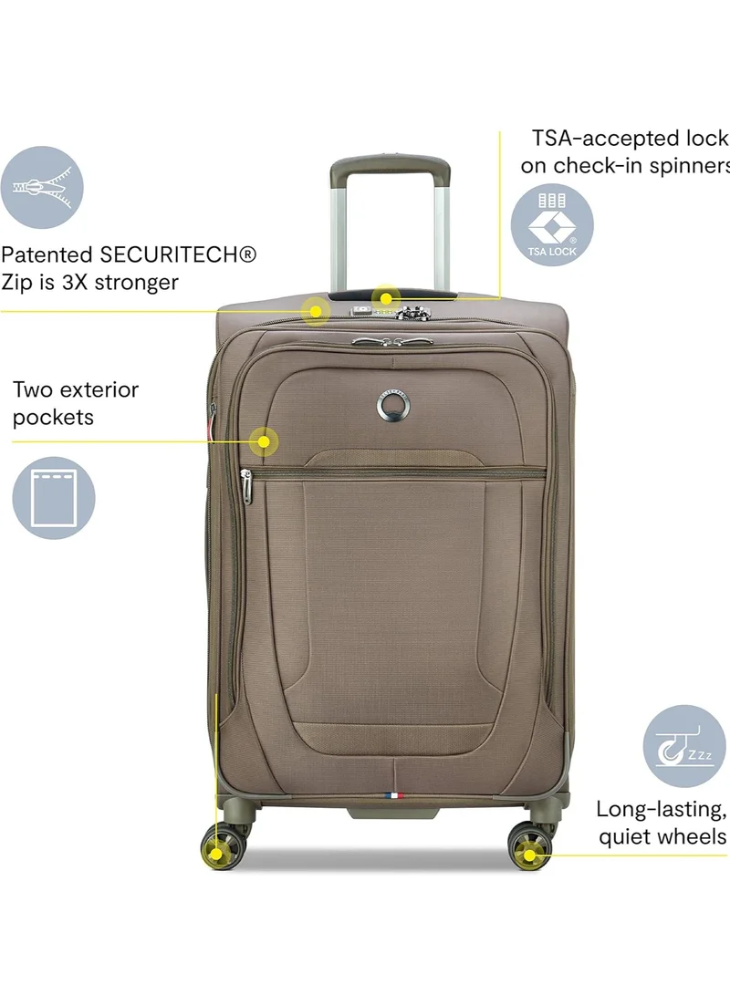 DELSEY Paris 71 Helium DLX 2.0 - 71 Cm Softcase 4-Double Wheeled Expandable Check-In Luggage Trolley - Mocha  | Best Price UAE